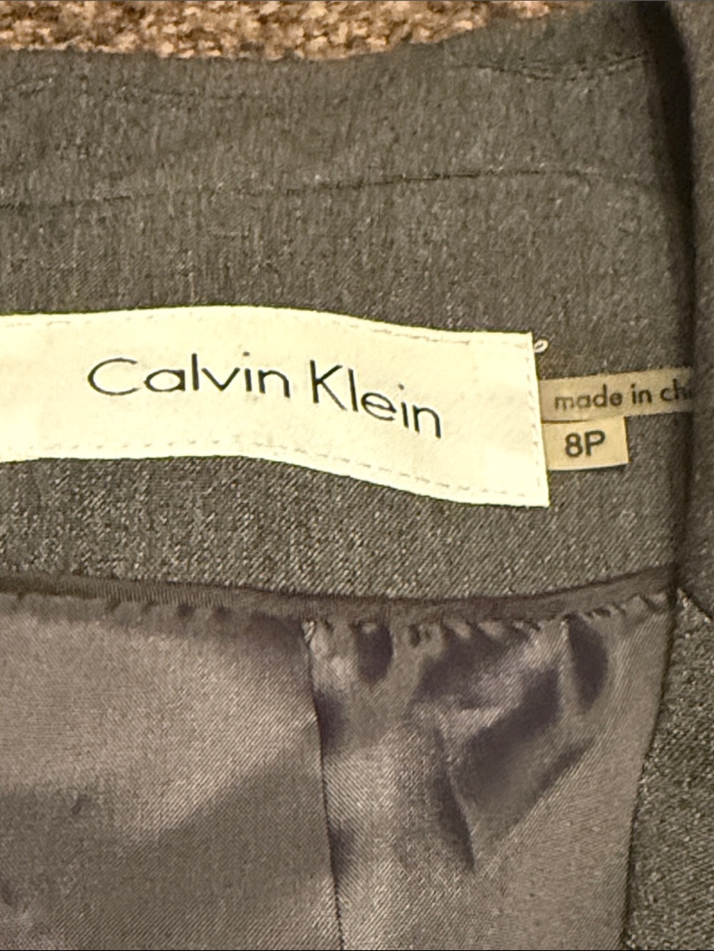 Calvin Klein Women's Dark Gray Single-Breasted Blazer - Picture 2 of 5